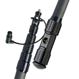 K-Tek KP18VCCR 18'3" Mighty Boom Pole; 5-stage, Carbon, Removable Headpiece, Coil Cable with KPCCR Bottom Module