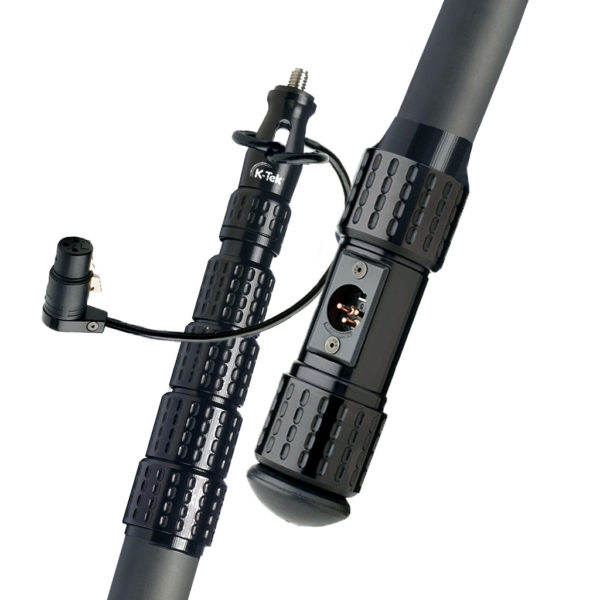 K-Tek KP18VCCR 18'3" Mighty Boom Pole; 5-stage, Carbon, Removable Headpiece, Coil Cable with KPCCR Bottom Module