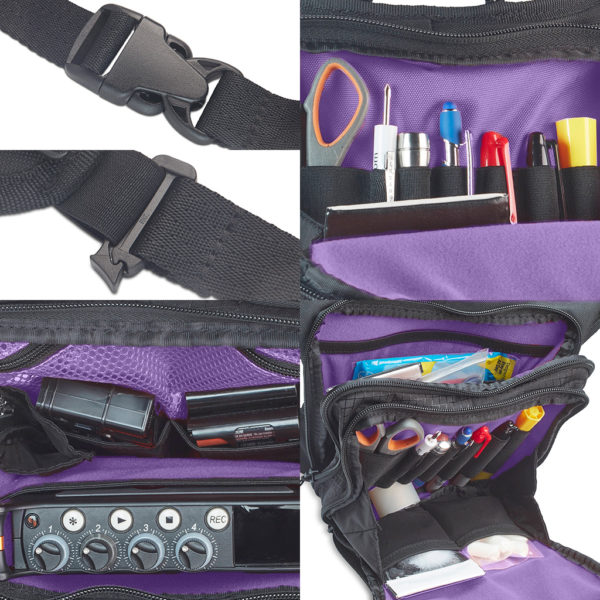 K-Tek KSUHXP Stingray Utility Hip Pack, Black w/ Purple interior*also works as a Mixer Bag for SoundDevices MixPre3 & MixPre6 – Bild 4