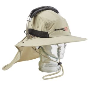 K-Tek KSH1 Stingray SunHat, Tan color, sun-protection (head and neck) to wear with over-ear-headphones, SPF50, incl. chin-strap, one size fits all
