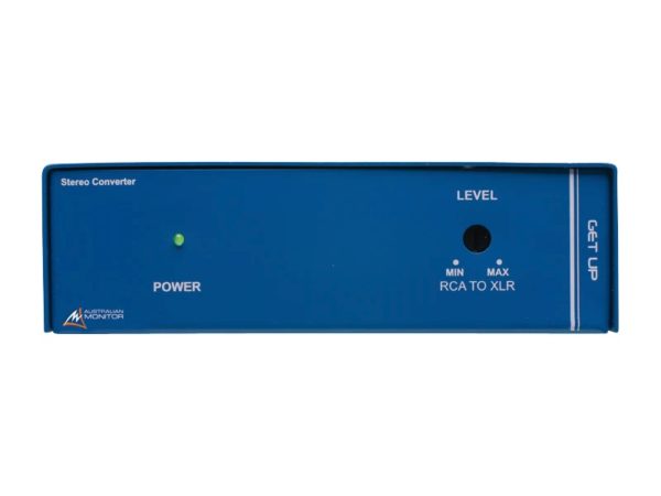 Australian Monitor GET UP Stereo-Wandler. Wandelt ein unsymmetrisches Signal mit Haushaltspegel in ein professionelles symmetrisches Audiosignal mit Line-Pegel um. Stereo-Cinch-Eingänge, zwei symmetrische XLR-Ausgänge. Pegelregler an der Frontplatte – Bild 2