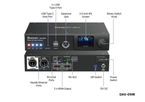 ADTECHNO DAV-01HR Decode Dante AV Ultra Colibri to HDMI – Bild 4