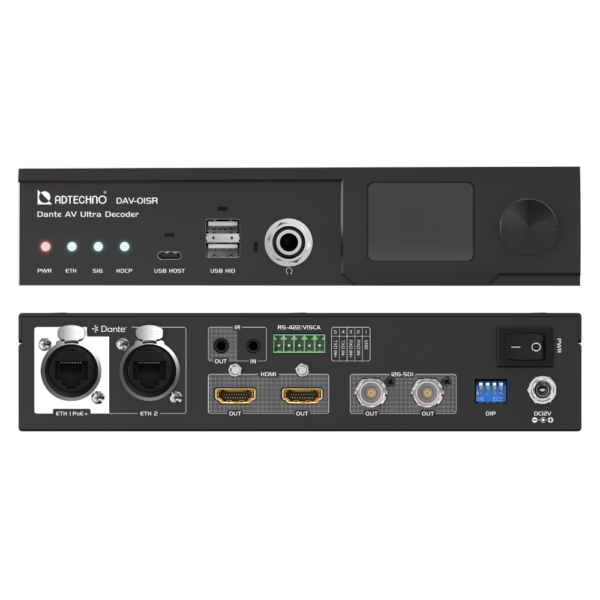 ADTECHNO DAV-01SR Decode Dante AV Ultra Colibri to 12G-SDI/HDMI