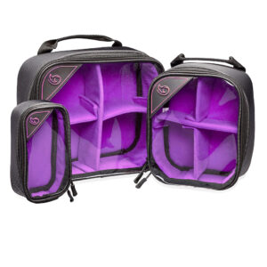 K-Tek KGBSETXP Stingray Gizmo-X Bag SET (Purple interior), set of 3 (S, M, L)