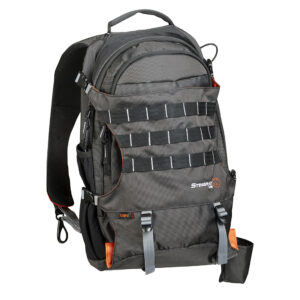 K-Tek KSBPX Stingray ENG BackPack with Orange Interior designed for the sound recording professional with 20 L storage space for a mixer bag, extra audio gear, a laptop and other supplies.