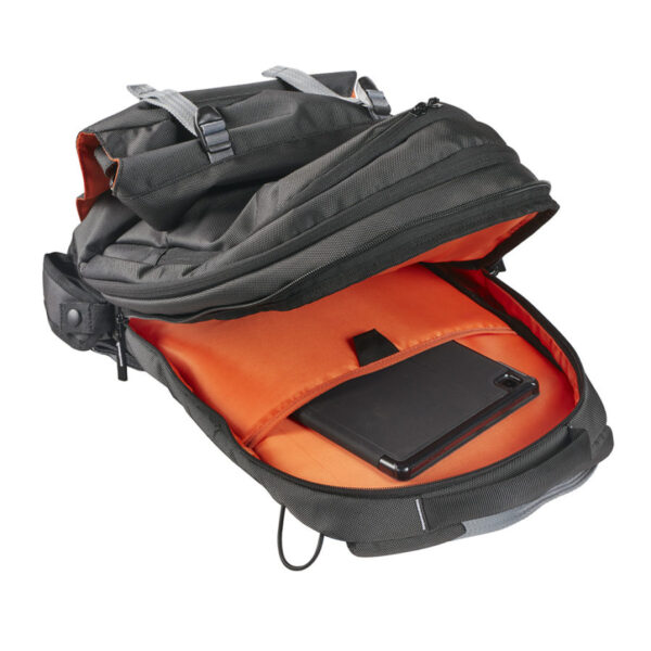K-Tek KSBPX Stingray ENG BackPack with Orange Interior designed for the sound recording professional with 20 L storage space for a mixer bag, extra audio gear, a laptop and other supplies. – Bild 5