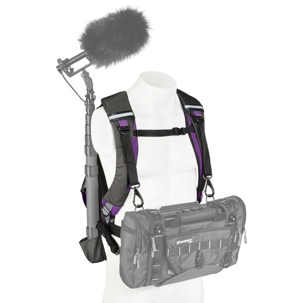 K-Tek KSBPXP Stingray ENG BackPack with Purple Interior designed for the sound recording professional with 20 L storage space for a mixer bag, extra audio gear, a laptop and other supplies. – Bild 5