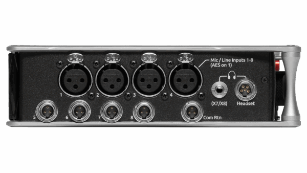 Sound Devices 888 Mixer | Recorder with 8 mic/line preamplifiers, 16 channels, and 20 record tracks. 16 channels of Dante in and out,, AES in and out, 10 analog outputs. – Bild 4