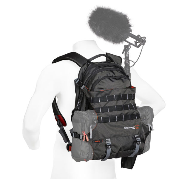 K-Tek KSBPX Stingray ENG BackPack with Orange Interior designed for the sound recording professional with 20 L storage space for a mixer bag, extra audio gear, a laptop and other supplies. – Bild 7