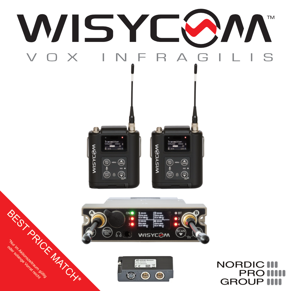 BEST PRICE MATCH BUNDLE Wisycom MCR54 Quad Empfänger + 2x MTP60 + BPA54